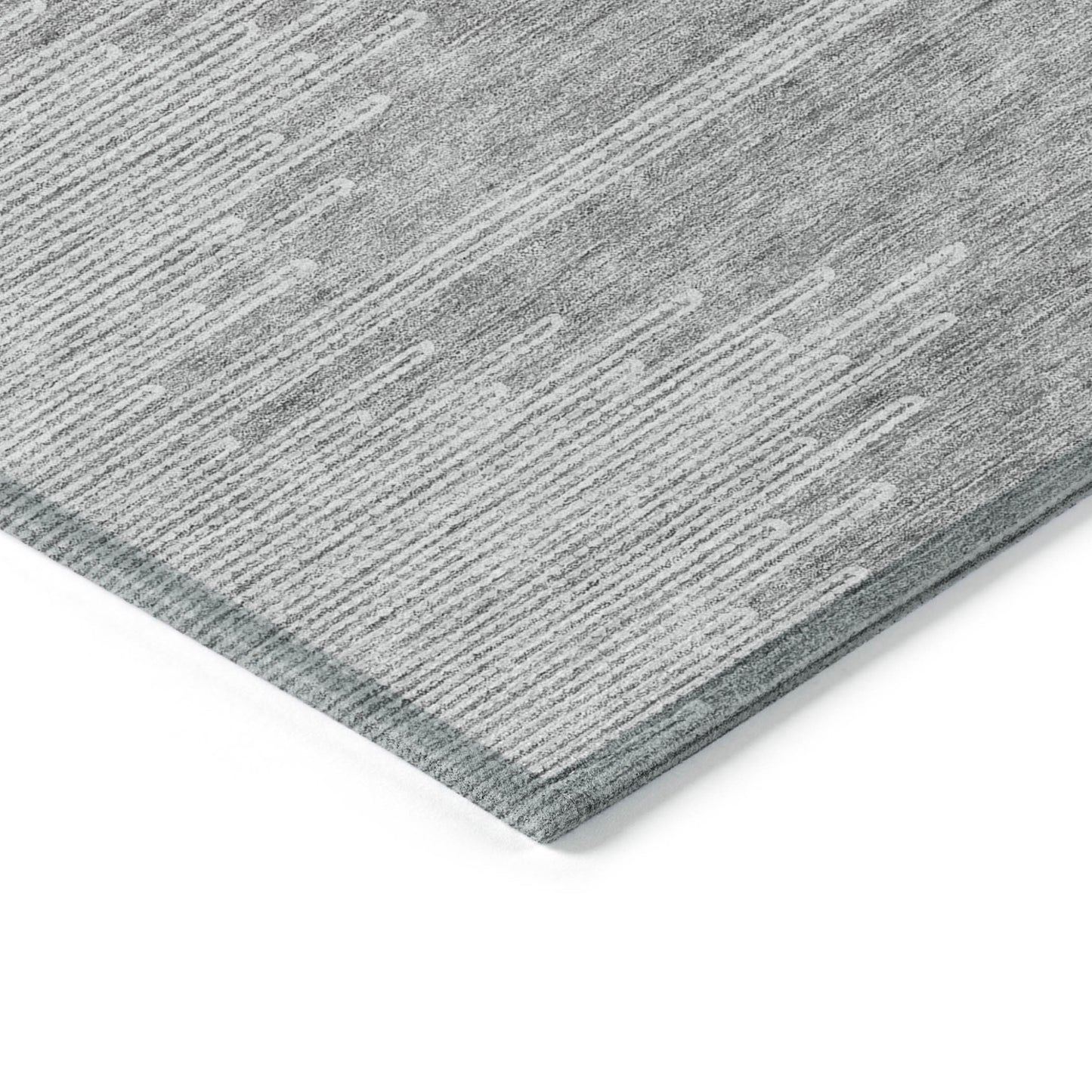 5' X 8' Gray And Ivory Abstract Washable Indoor Outdoor Area Rug