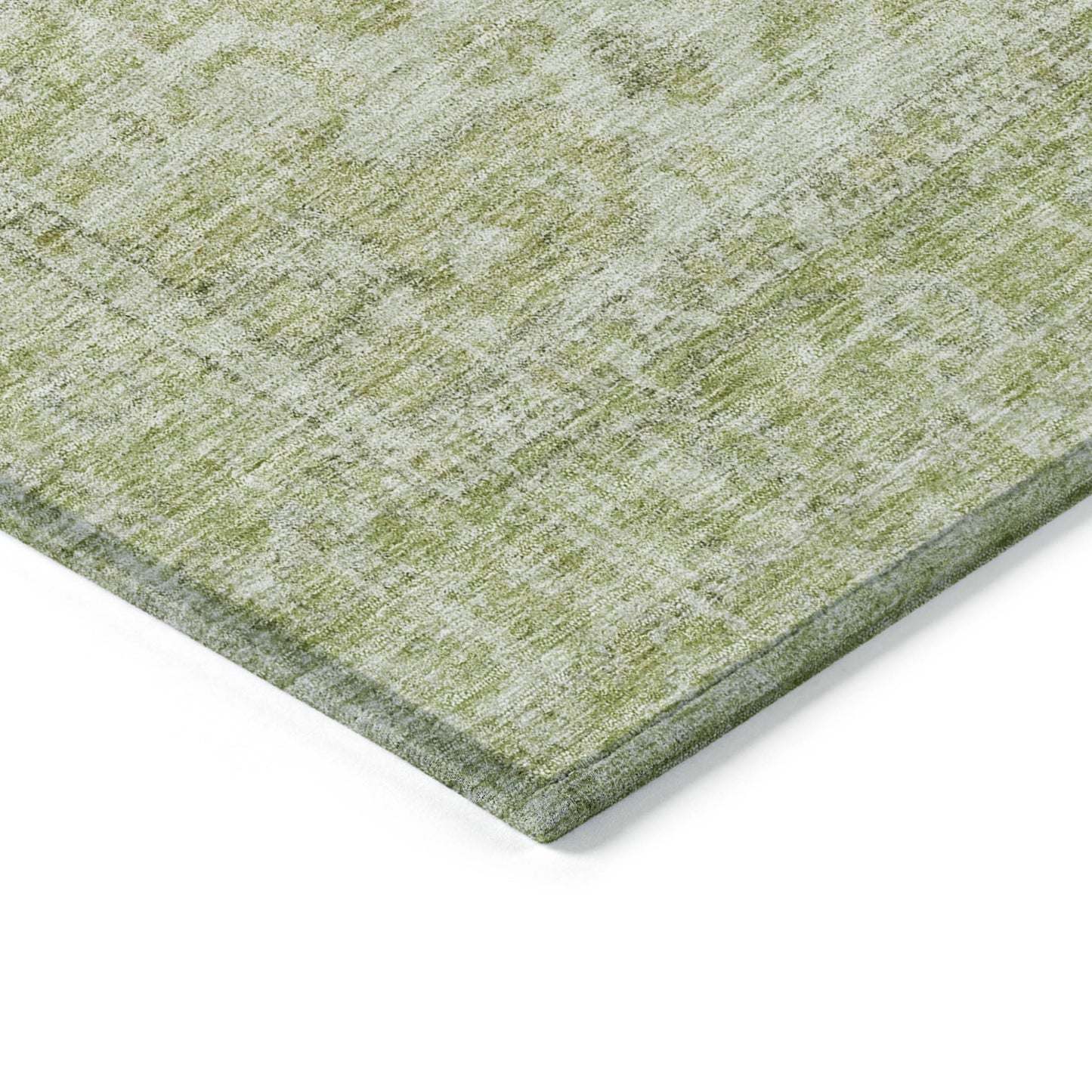 3' X 5' Sage And Ivory Oriental Washable Indoor Outdoor Area Rug