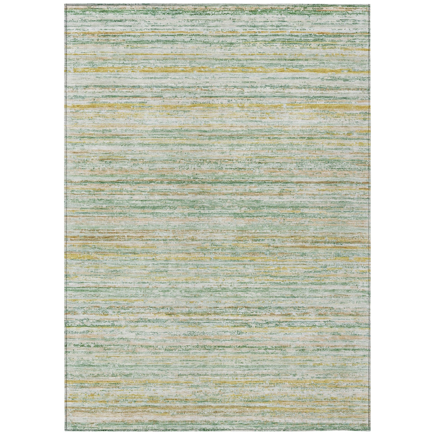 5' X 8' Mint Green Striped Washable Indoor Outdoor Area Rug