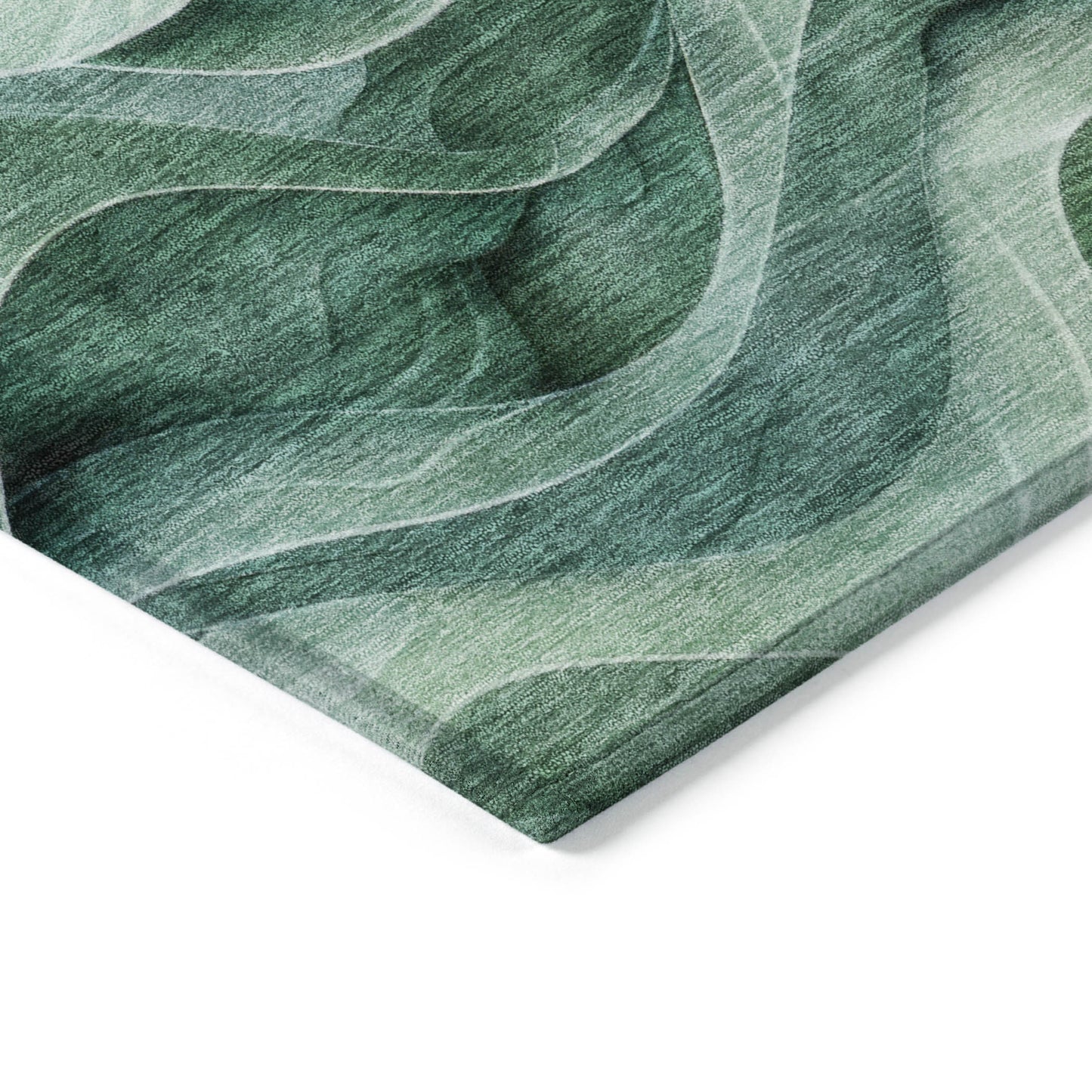 5' X 8' Teal Blue Abstract Washable Indoor Outdoor Area Rug