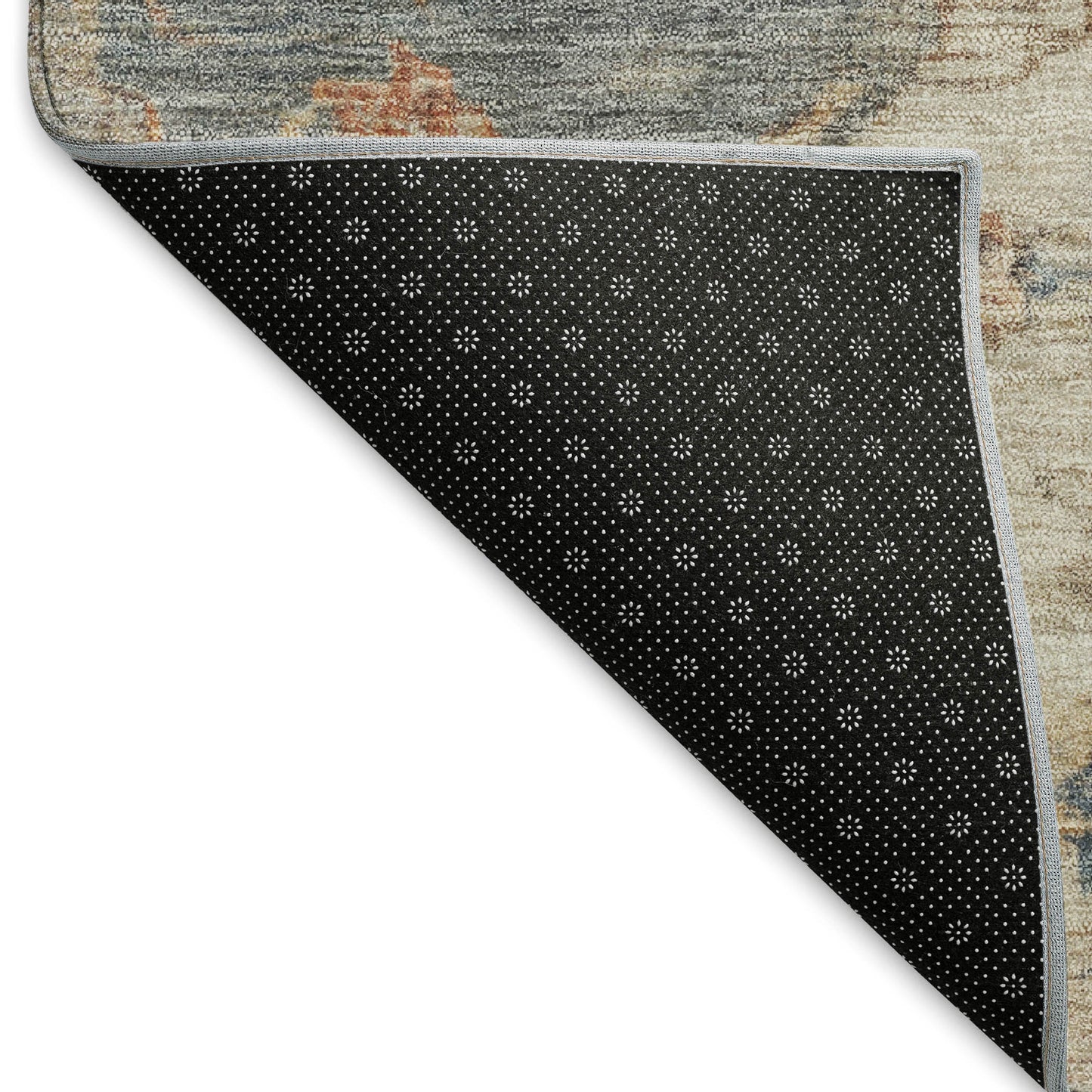 5' X 8' Beige And Gray Medallion Washable Indoor Outdoor Area Rug