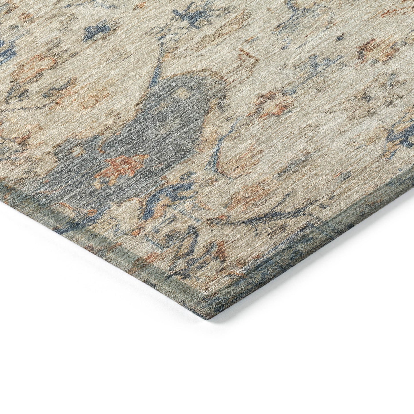 5' X 8' Beige And Gray Medallion Washable Indoor Outdoor Area Rug
