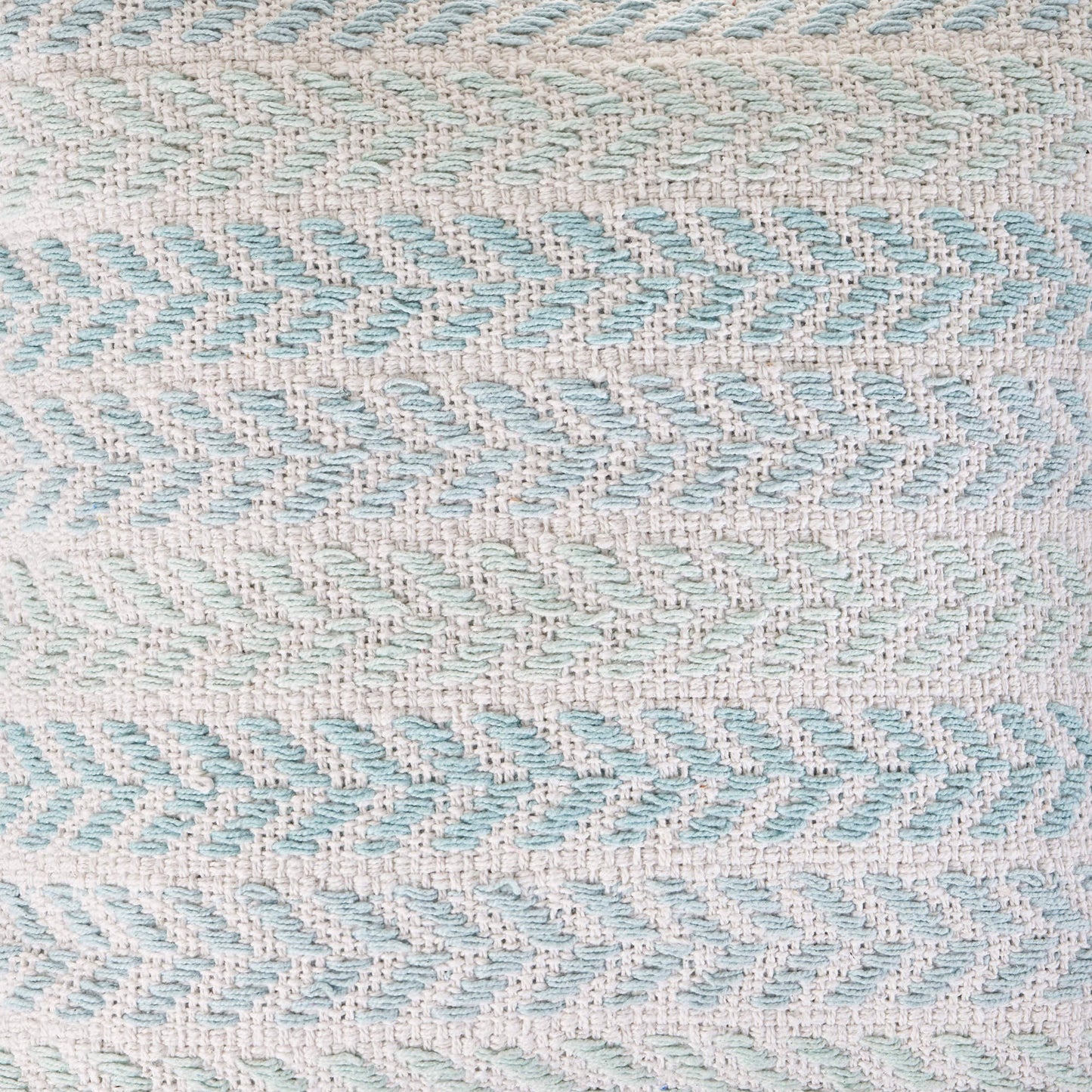 18" Light Blue And White Chevron Cotton Throw Pillow