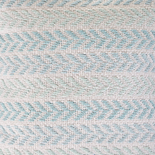 18" Light Blue And White Chevron Cotton Throw Pillow
