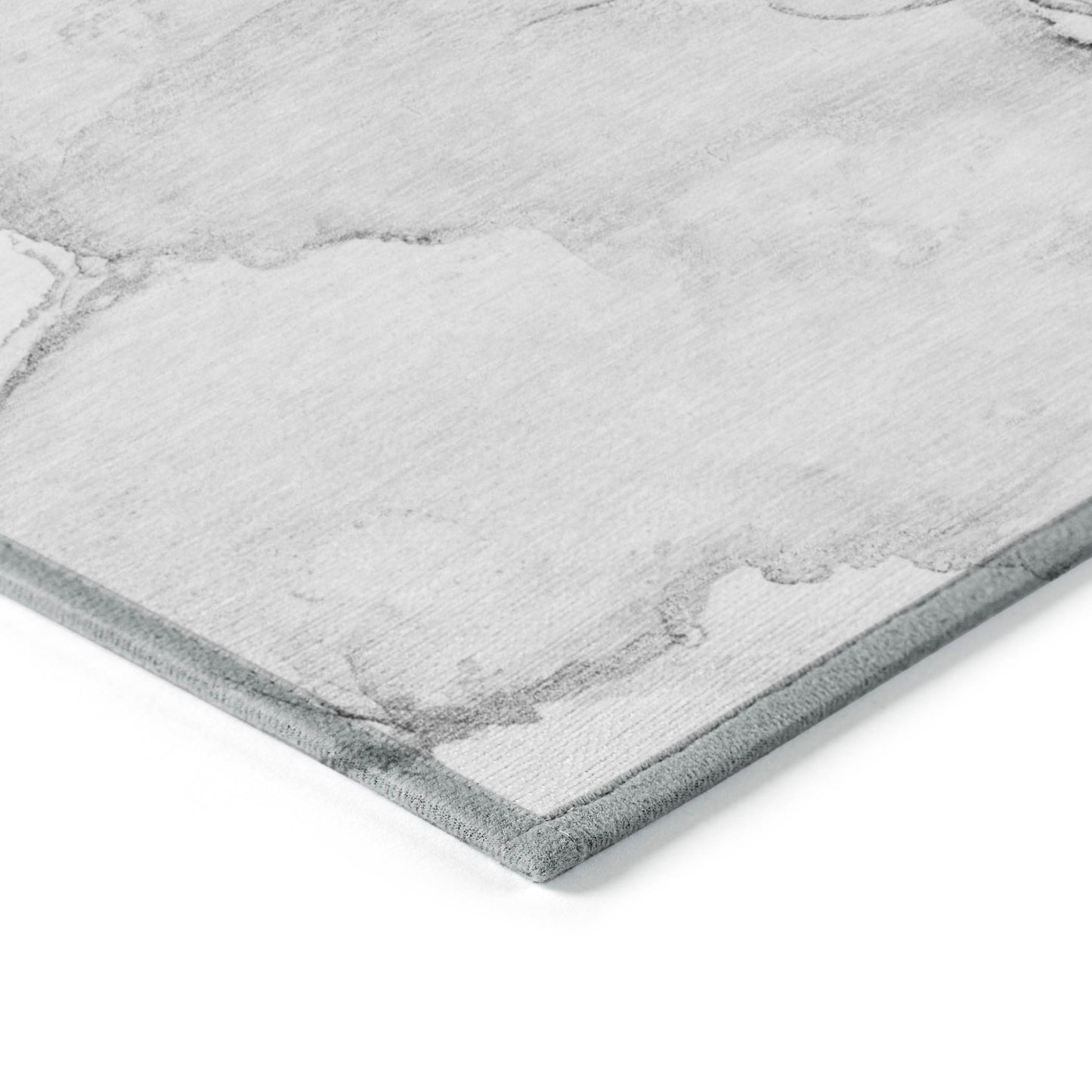 2' X 3' Silver Abstract Washable Non Skid Indoor Outdoor Area Rug