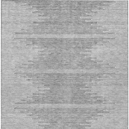5' X 8' Gray And Ivory Abstract Washable Indoor Outdoor Area Rug