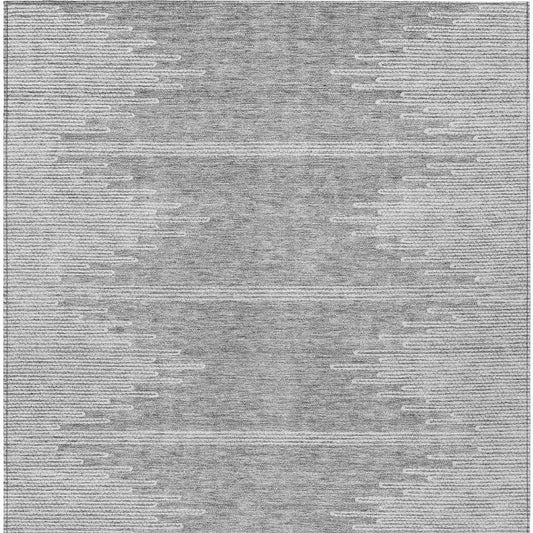5' X 8' Gray And Ivory Abstract Washable Indoor Outdoor Area Rug