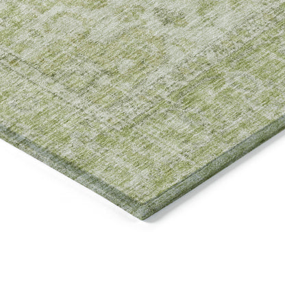 3' X 5' Sage And Ivory Oriental Washable Indoor Outdoor Area Rug
