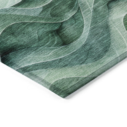 5' X 8' Teal Blue Abstract Washable Indoor Outdoor Area Rug