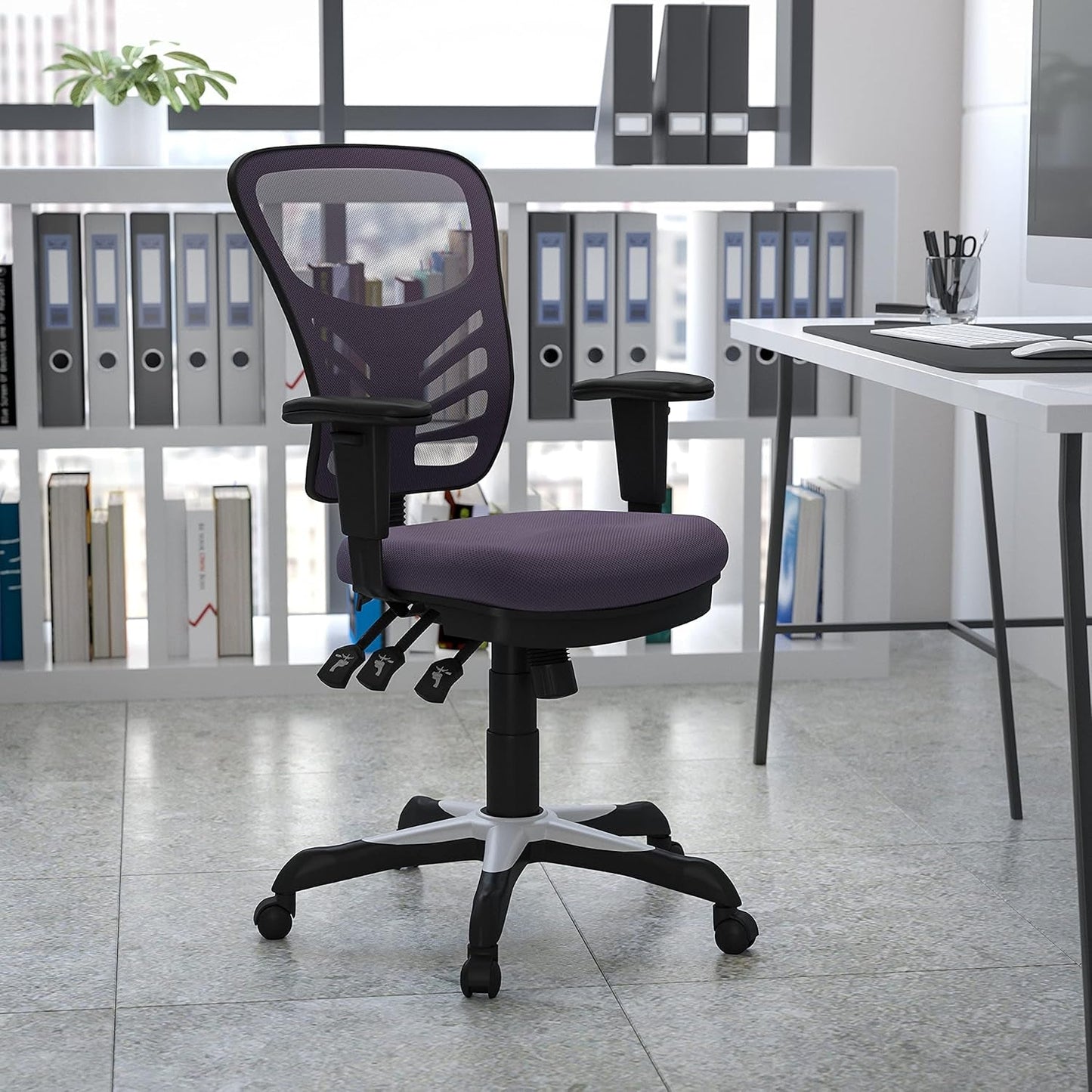 Nicholas Mid-Back Swivel Office and Gaming Chair, Ergonomic Mesh Office Chair with Adjustable Lumbar Support and Height, Dark Gray